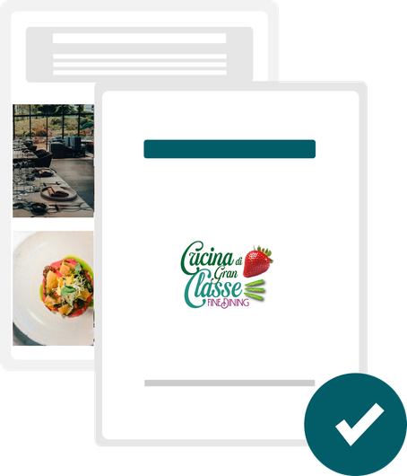 Two documents, one with photos, one with a logo that says 