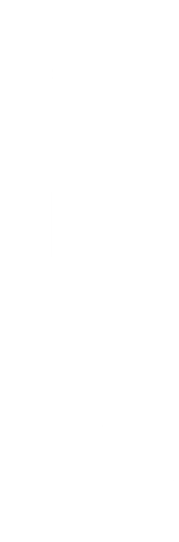 Minimalist vertical drop-shaped logo element from Hljómahöll branding, in white on black background.