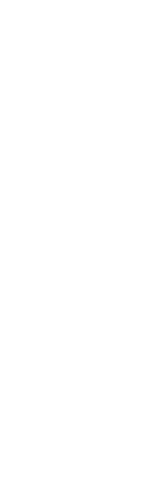 Minimalist vertical drop-shaped logo element from Hljómahöll branding, in white on black background.