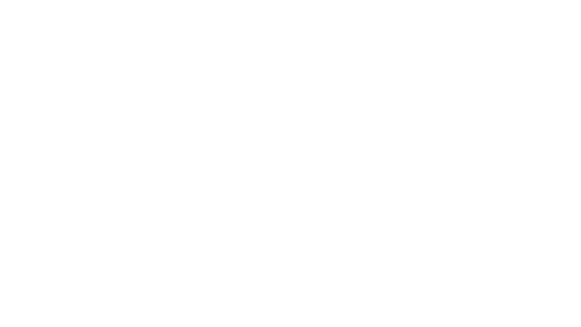 Hljómahöll logo with abstract vertical icon and bold white text on black background.