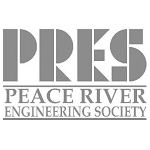 Logo for Peace River Engineering Society, gray text and graphic elements.