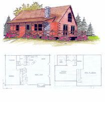 A drawing of a house and a floor plan of the house.