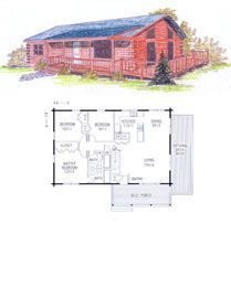 A drawing of a house with a floor plan next to it.