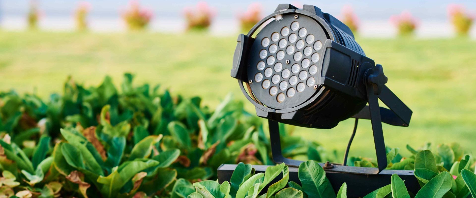 Spotlight Lamp In Garden During Day