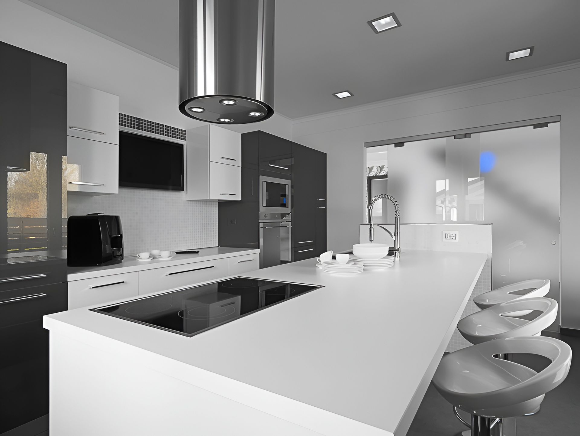 Modern Kitchen With White Countertops — Brayden Stewart Building In Tuncurry, NSW