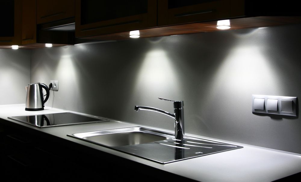 Kitchen Counter With Sink, Faucet, and Under-cabinet Lighting — Brayden Stewart Building In Forster, NSW