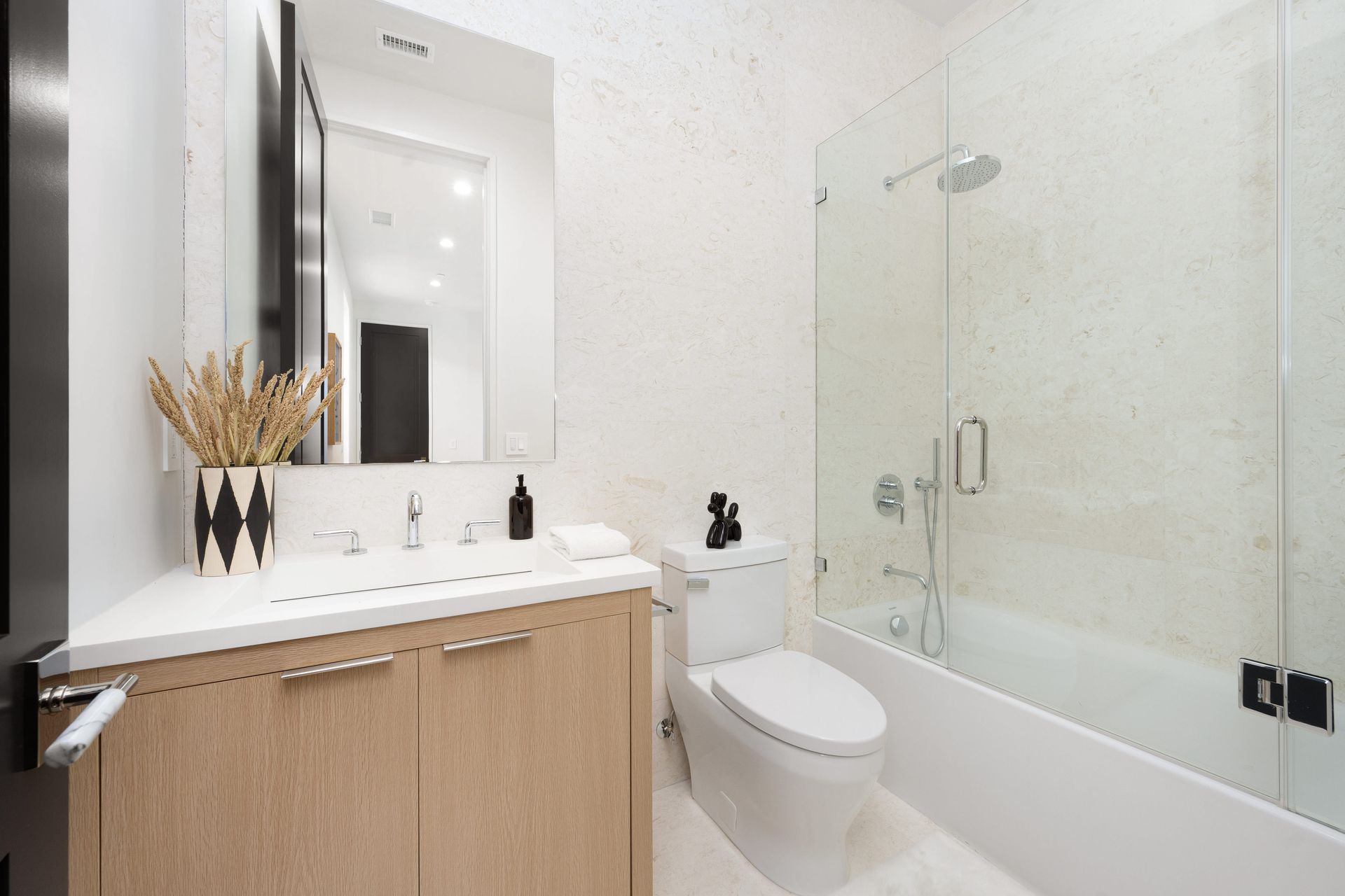 Modern Bathroom With Wood Vanity — Brayden Stewart Building In Tuncurry, NSW