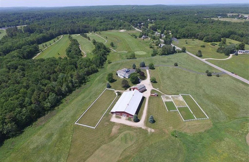Aerial view of a field after maintenance
