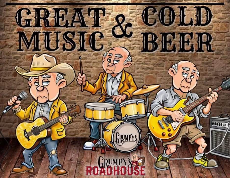 A sign that says great and cold music and beer