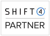 A blue and black logo for e tab