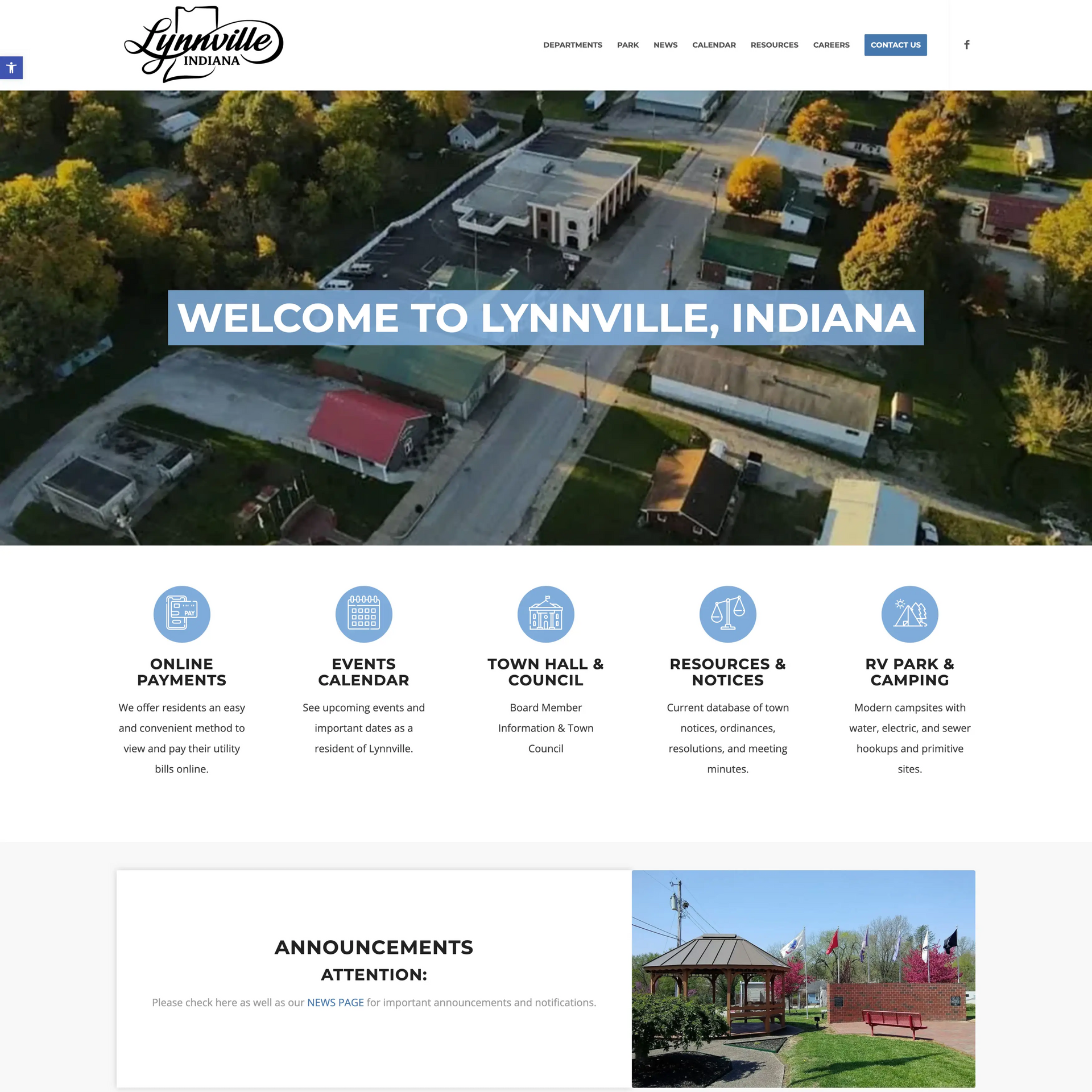 A screenshot of a website for a catering company