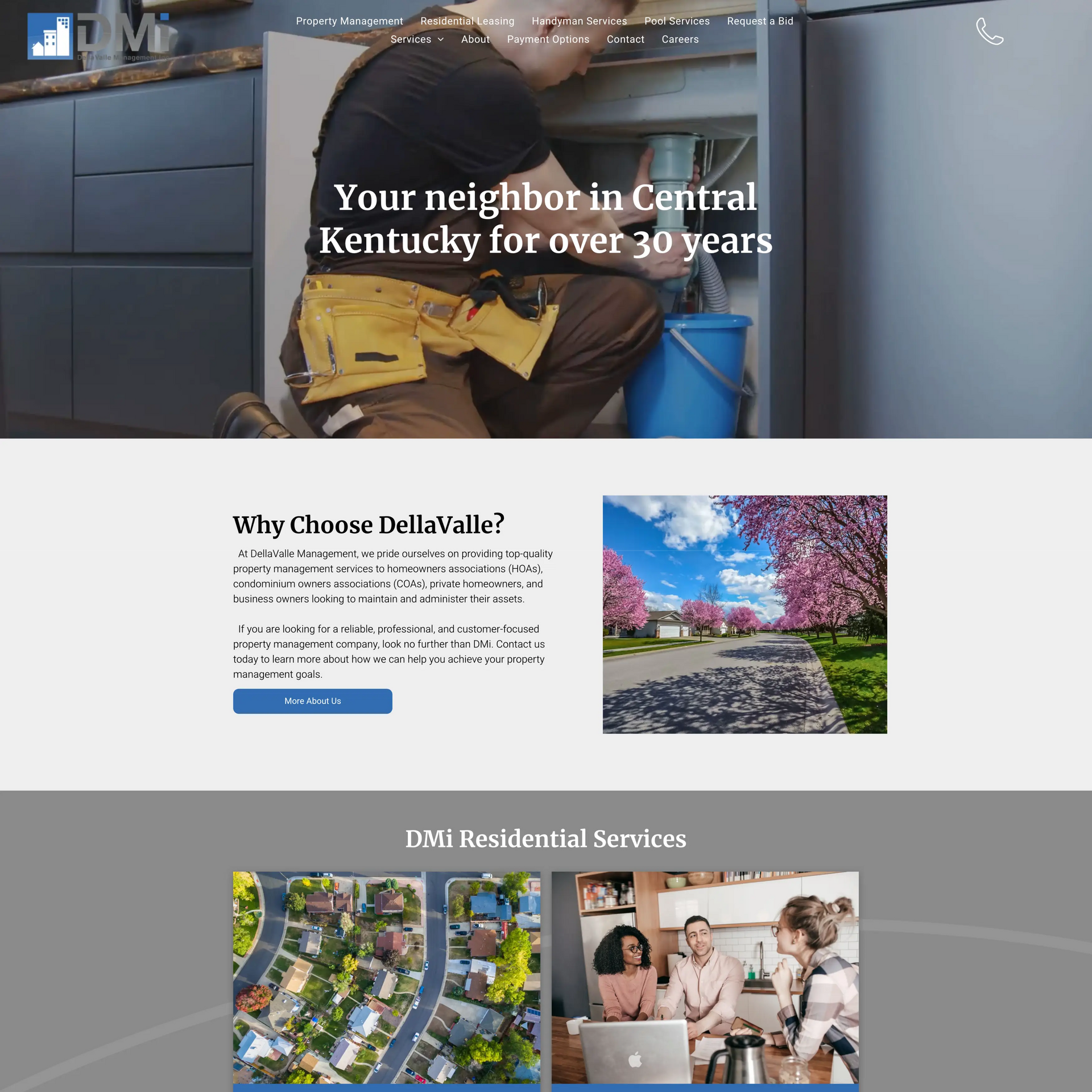A screenshot of a website for a catering company