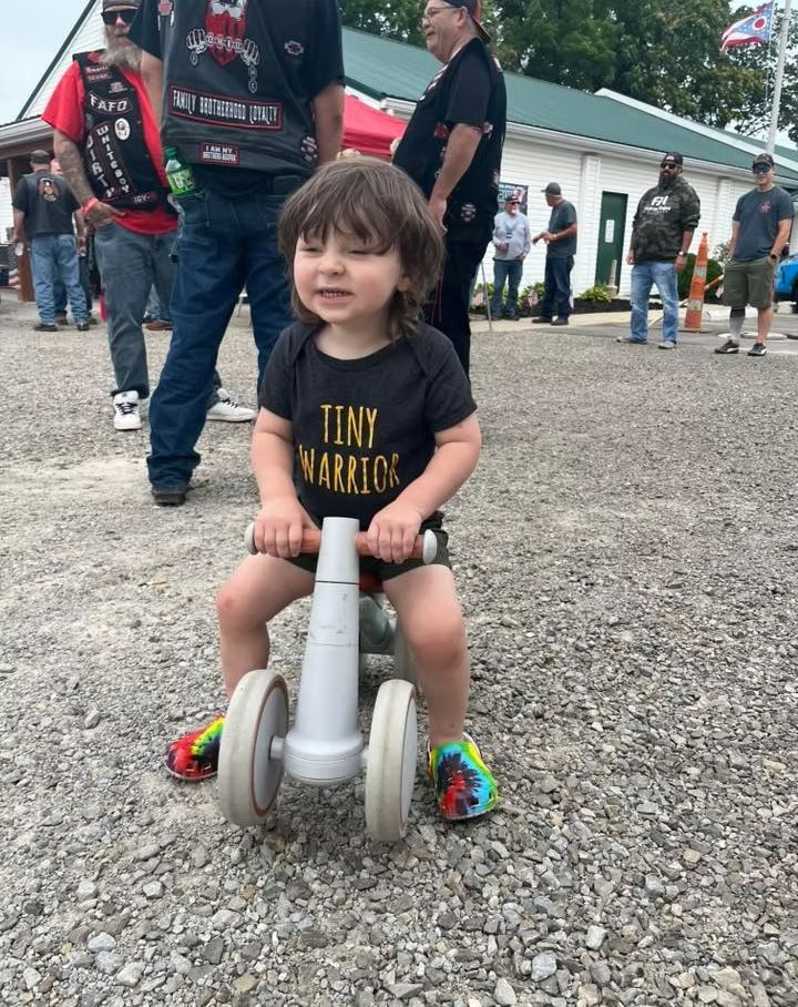 A small child wearing a 