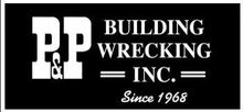 Logo for P & P Building Wrecking Inc., a demolition company established in 1968. White text on a black background.