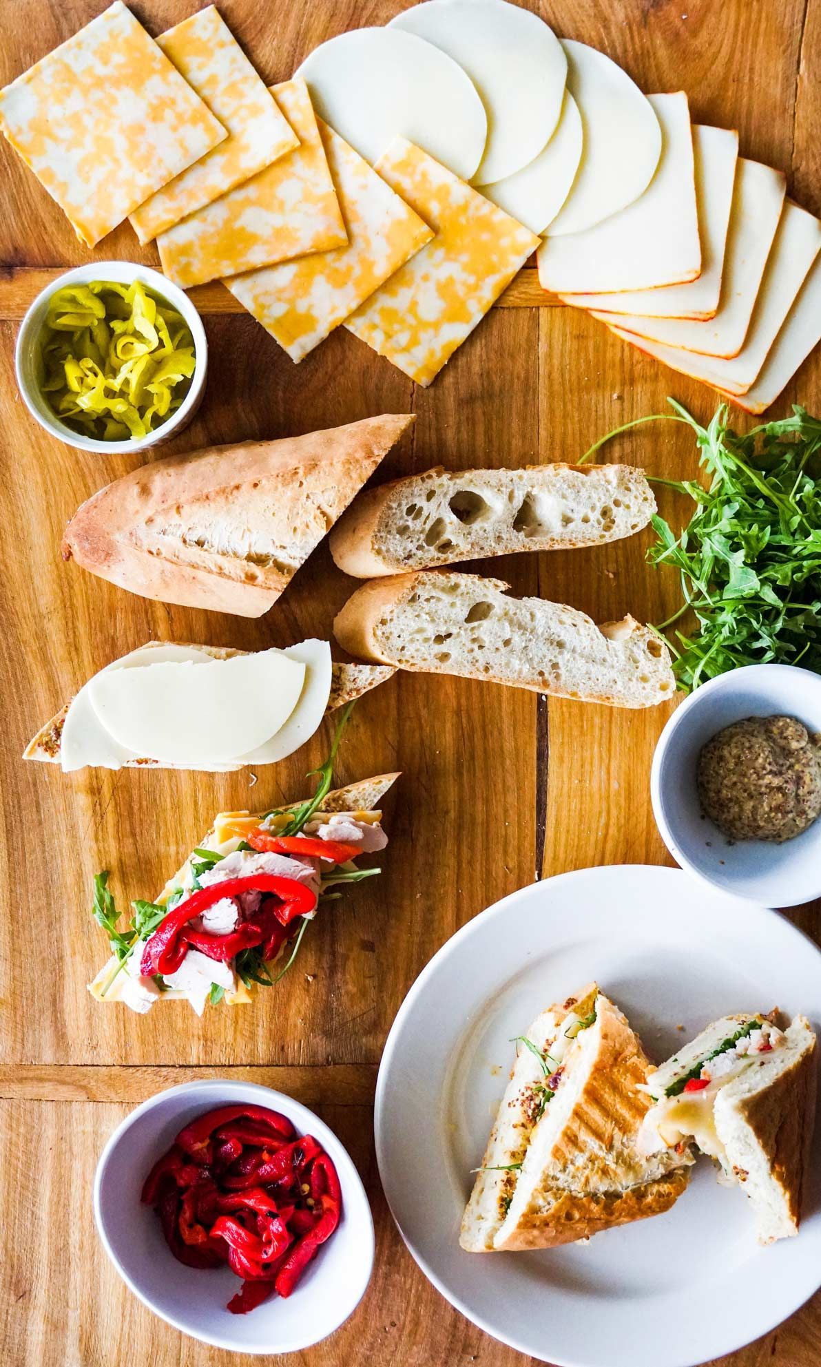 There are many different types of food on the table.