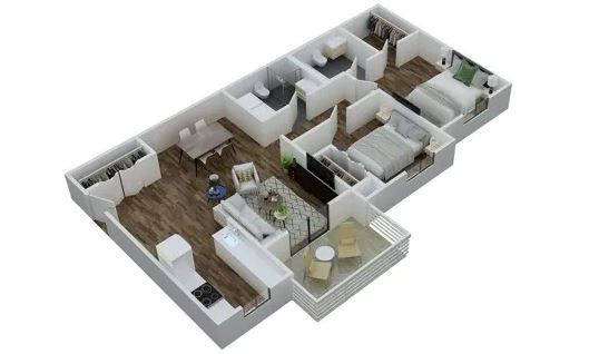 2x1  floor plan
