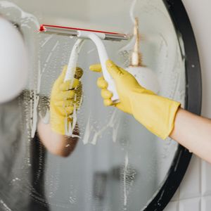 Cleaning the mirror — Waterbury, CT — Dependable Cleaning Service CT