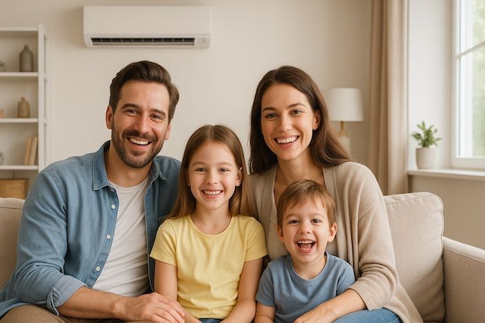 happy family after hvac repair