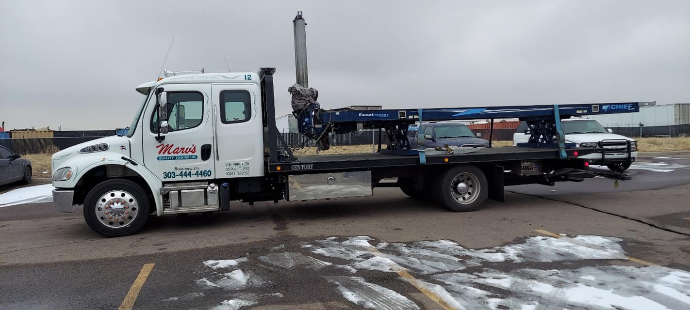 White Towing Truck — Boulder, CO — Marv’s Quality Towing Inc