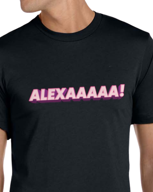 Alexaaaaa Phrase T-Shirt - Black