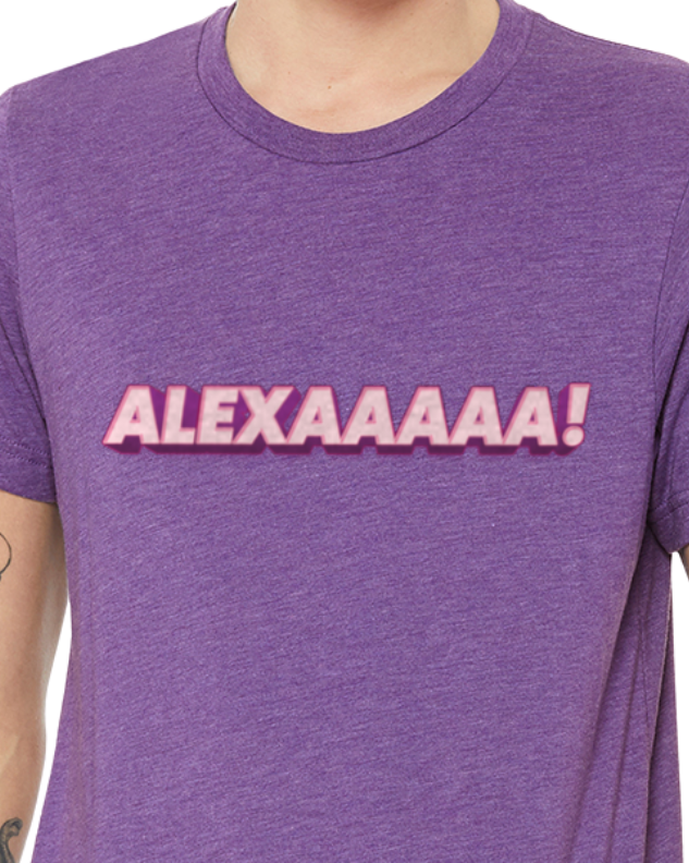Alexaaaaa Phrase T-Shirt - Purple