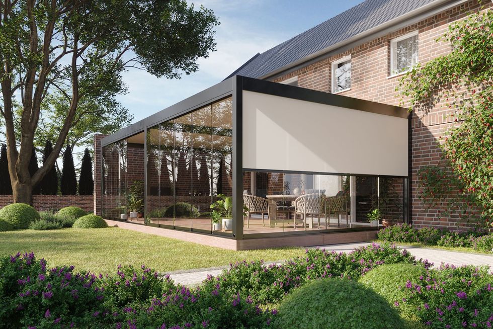 pergola con vetrata