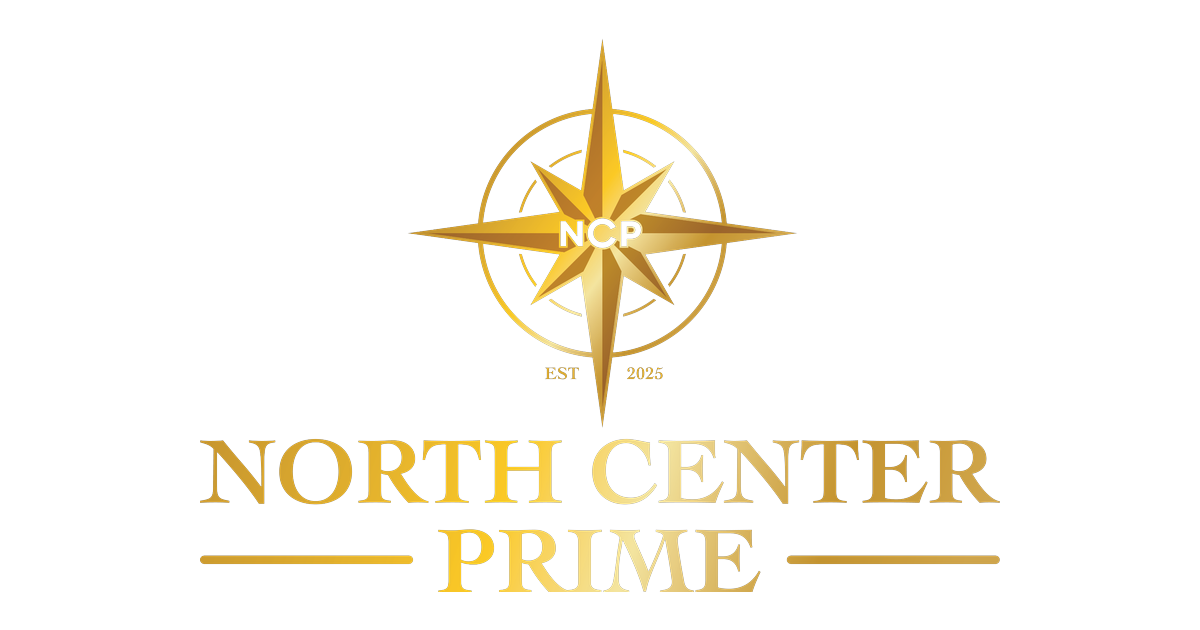 The north center prime logo has a compass on it.