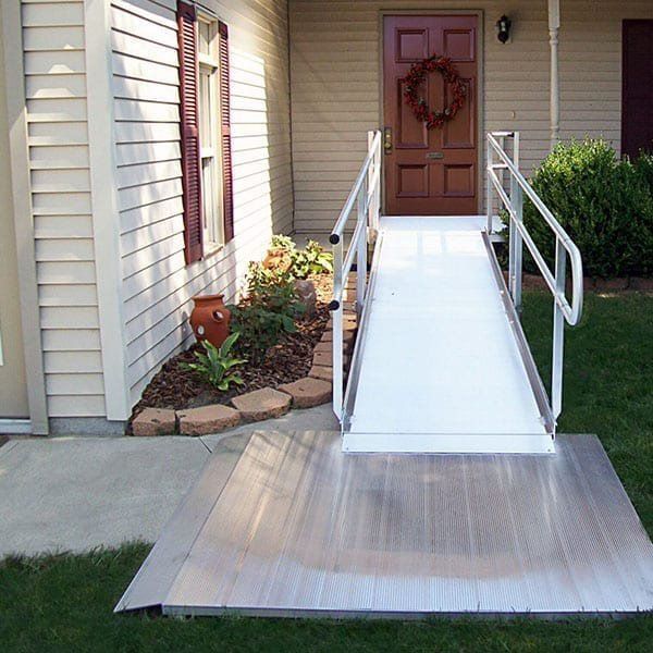 White Access Ramps Installed on the Front Door