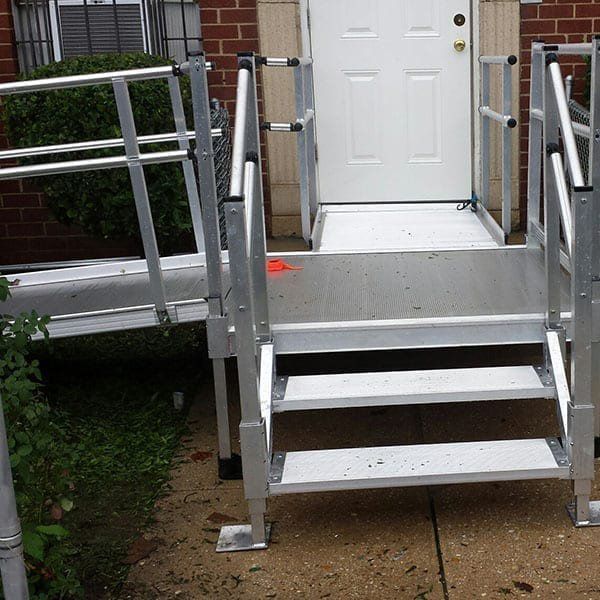 Access Ramps With Side Stairs