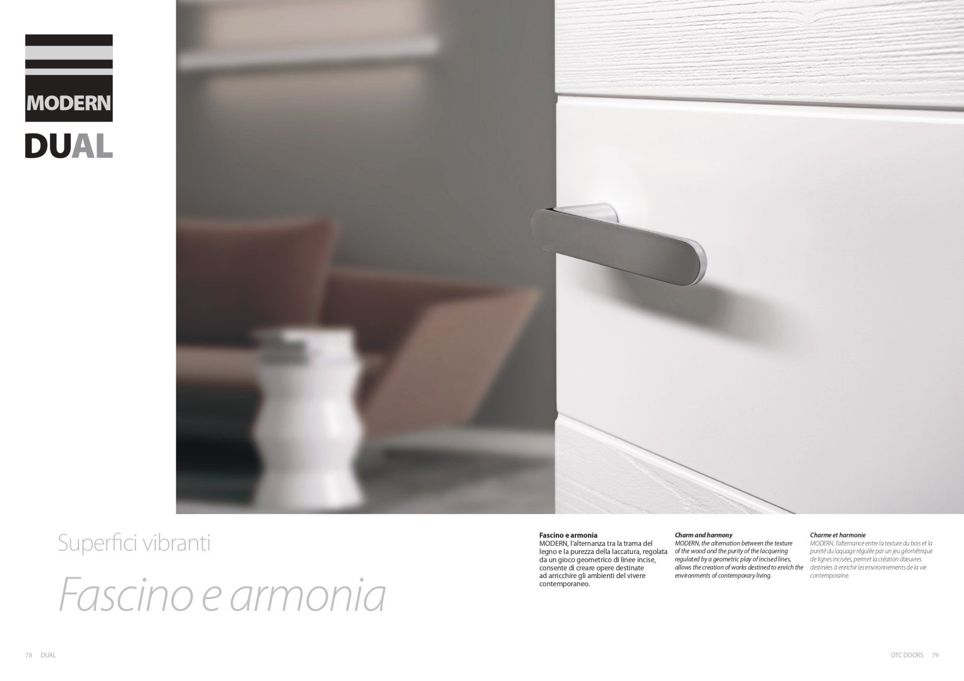 dettaglio maniglia in acciaio porte da interno a battente Fea Trade Pistoia