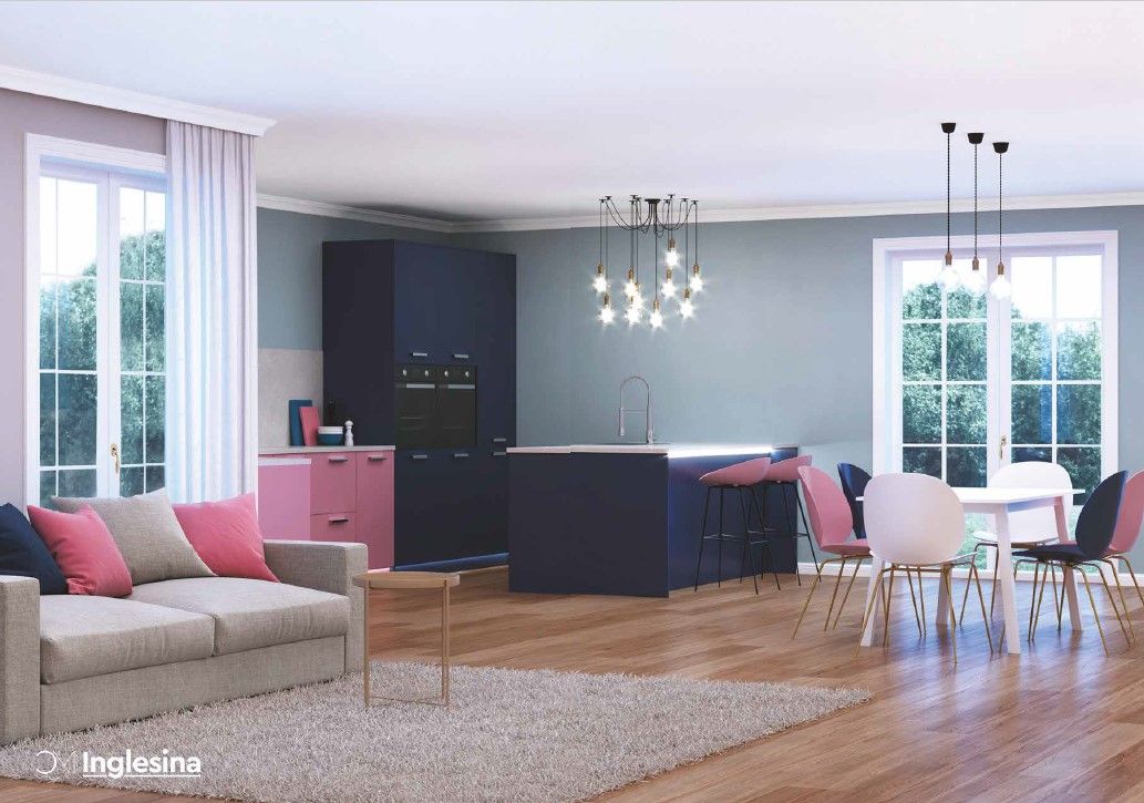 Soggiorno open space con infissi Fea Trade Pistoia