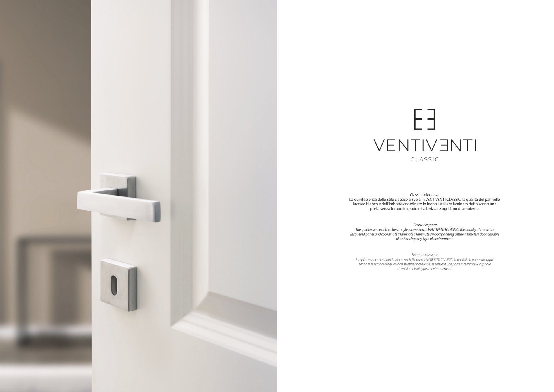dettaglio porta bianca da interno a battente Fea Trade Pistoia