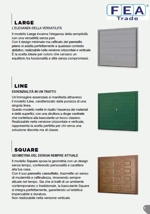 finiture porte da garage basculanti sandwich Fea Trade Pistoia