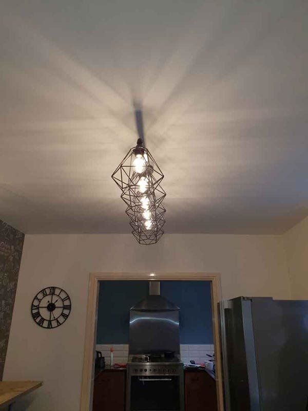 Ceiling bulb light fitting installed by electrician