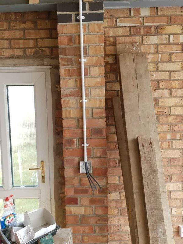 Electrician additional socket ready to be installed in Leicestershire LE2