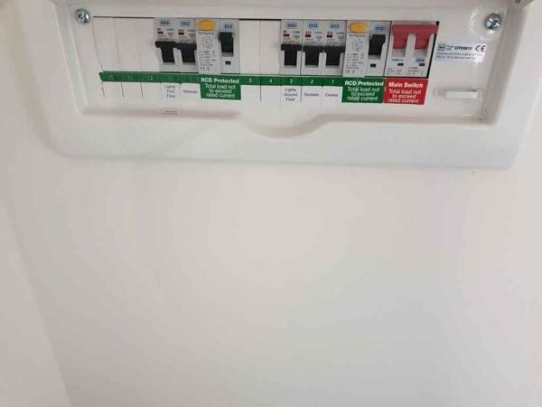 Main switch box consumer unit