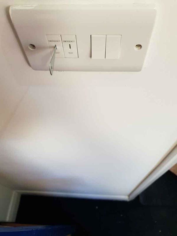 2 Gang lighting switch and 2 emergency test key switches