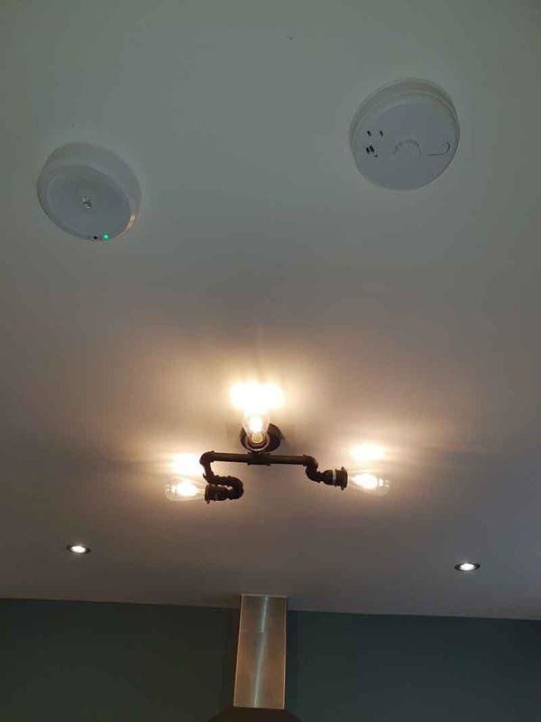 Decorative light fitting Aico heat detector in Leicestershire by Electricians