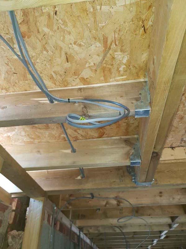 Electrics first fix lounge by professional contractor electrician