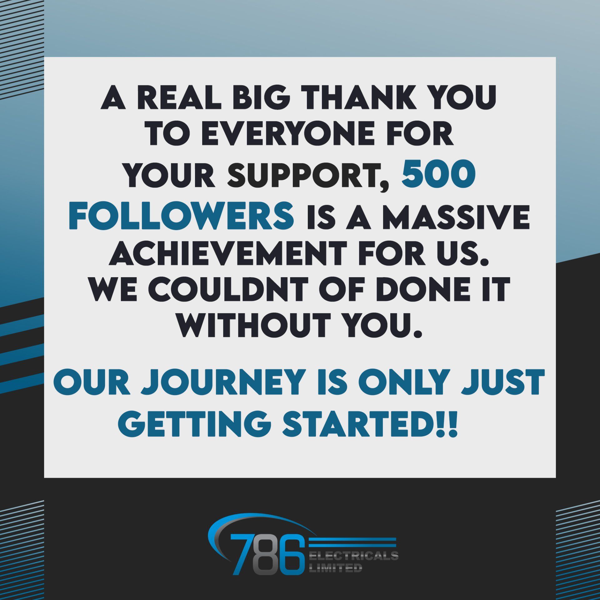 Thank you from 786 Electricals Ltd