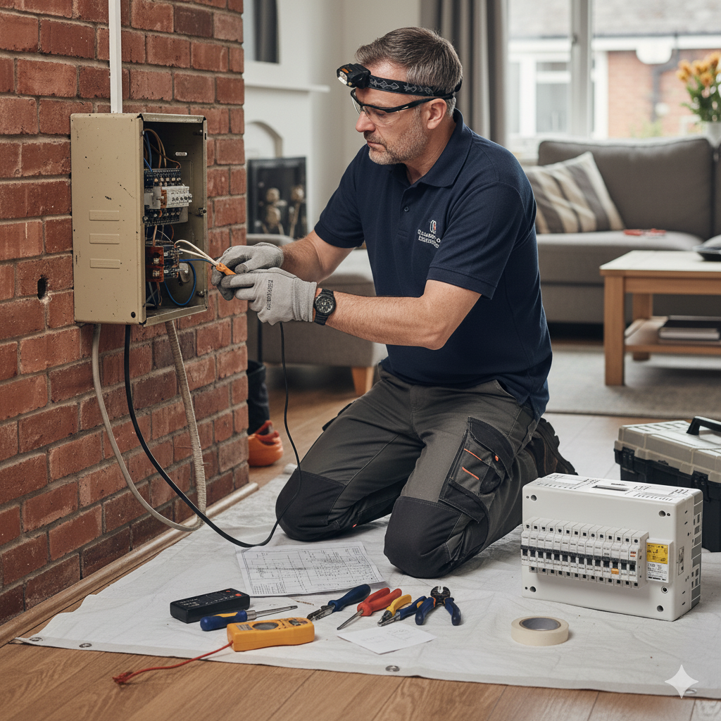 786 electricals replacing a consumer unit in a domestic house in Leicestershire