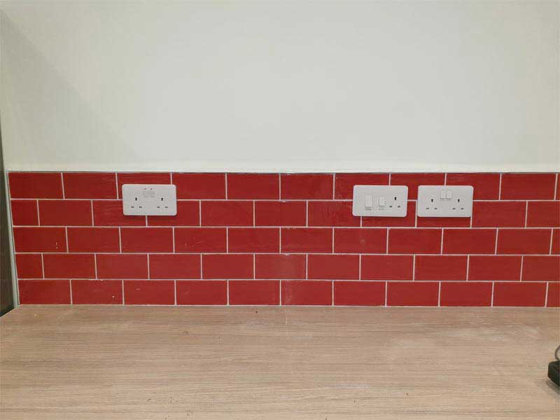 Cooker switch and double sockets installation electrician