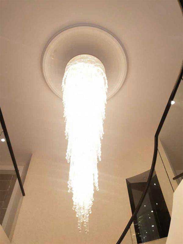 Ceiling hanging light fitting installed in Leicester by 786 Electricals