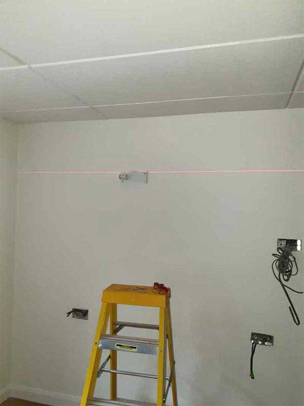 Second fix of lights in Oadby