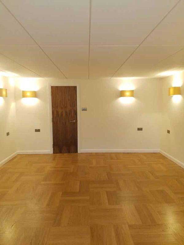 installed wall lights in home cinema room electrician Leicester