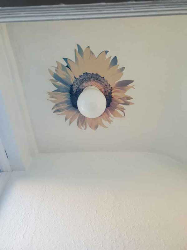 ceiling light with sunflower design