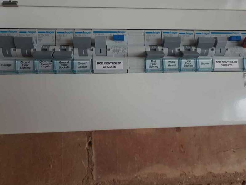 Electrical Circuit Breakers fitted in consumer unit in Leicestershire