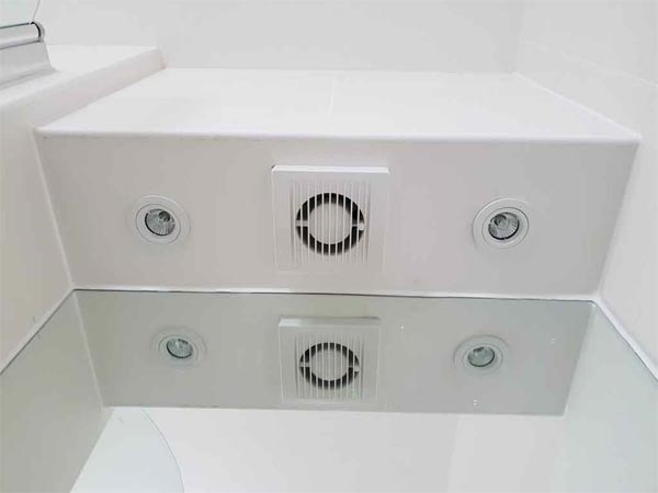 Bathroom GU10  extractor fitted by electrician in Leicestershire