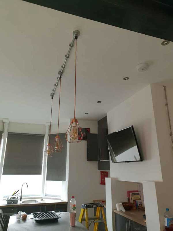Professionally fitted light fittings in 20 mm galvanised conduit  in Leicester