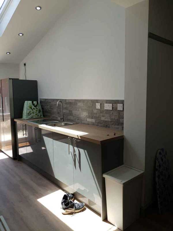 downlight directional pitched ceiling expertly installed by electrical contractors in Leicestershire